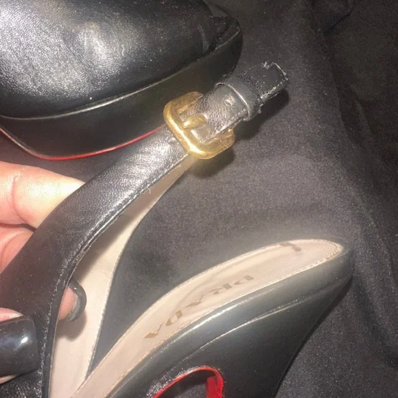 Prada Black and Red Slingback Heels - Picture 4 of 9